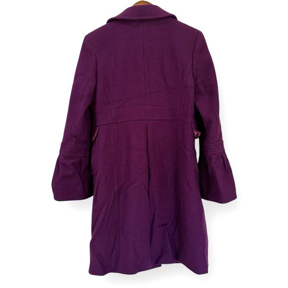 Old Navy Y2K Purple Peacoat Womens Medium Bell Sleeves Pockets Wool Blend Lined - Picture 6 of 10